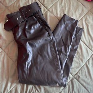 Black Faux Leather Pant